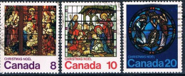 Kanada 641 - 643 - Weihnachten - Glasfenster - Stained Glas - Weihnachten Christmas Noel 1976 - Usati