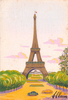 PARIS La Tour Eiffel Gravure Dessin Aquarelle De Allain 26(scan Recto-verso) MA603 - Tour Eiffel