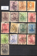 Argentine - 1908-1909 Général San Martin - 16 Timbres - Oblitérés