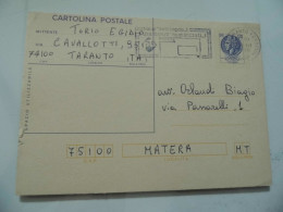 Cartolina Postale Viaggiata Da Matera A Taranto 1978 - 1971-80: Marcophilie