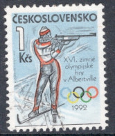 Czechoslovakia 1992 Single Stamp Winter Olympic Games - Albertville, USA In Fine Used - Gebraucht