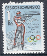 Czechoslovakia 1992 Single Stamp Winter Olympic Games - Albertville, USA In Unmounted Mint - Nuevos