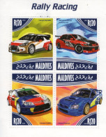 Rally Racing Cars - Citroen-Mitsubishi-Subaru  -  Maldives 2014  -  4v Sheet  -  MNH/Mint/Neuf - Cars