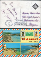 Baleares - O TP - Postal Sin Sellos Y Sin Tasar Mat Rodillo De Llegada A Paris "N'habite Pas L'adresse Indiquee - Retour - Brieven En Documenten