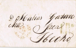 54781. Carta Entera CORUÑA 1852. Fechador Baeza Y Porteo 1 Real - ...-1850 Prephilately