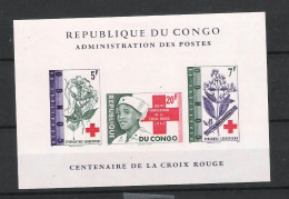 Republic Of Congo 1963 Red Cross Centenary Deluxe Sheet MNH ** - Red Cross