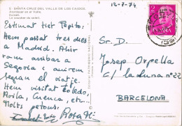 54782. Postal SEGOVIA 1974. Vista Santa Cruz Del Valle De Los Caidos - Covers & Documents