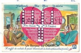 Un Bonjour De Diekirch. Carte Système, Mini-vues Dépliantes. Couple Au Salon, Parapluie, Fume-cigarette Par Ray - Souvenir De...