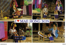 Thailand Thaïlande The Long Neck Hilltribe Femme Allaitant Son Enfant Mae Hong Son Long Cou VOIR DOS - Tailandia