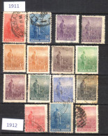 Argentine - 1911 Fermier Et Soleil Levant --15 Timbres - Used Stamps