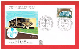 F.D.C - 1968 -  N° 1554 - ENVELOPPE PREMIER JOUR 13/04/1968 - Ve Conférence De Coopération Mondiale  -Y&T- COTE : 2.00 € - 1960-1969