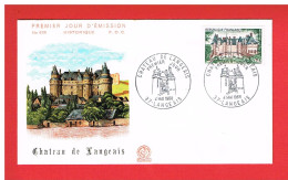 F.D.C - 1968 -  N° 1559 - ENVELOPPE PREMIER JOUR 4 MAI 1968 - LANGEAIS-  CHATEAU DE LANGEAIS  - Y&T- COTE : 2.50 € - 1960-1969