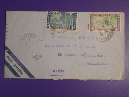 DN6 GUYANNE FRANCAISE BELLE  LETTRE   RARE DESTINATION  1936  A CASABLANCA MAROC +VIGNETTE ++ AFFRANCH. INTERESSANT+++ - Briefe U. Dokumente