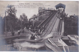 75 - PARIS - FETE FORAINE LUNA PARK - MANEGE WATER CHUTE - ARRIVEE D UN BATEAU SUR LE LAC - Altri & Non Classificati