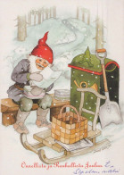 PAPÁ NOEL Feliz Año Navidad Vintage Tarjeta Postal CPSM #PBL424.ES - Santa Claus