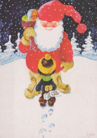 PAPÁ NOEL Feliz Año Navidad Vintage Tarjeta Postal CPSM #PBL300.ES - Santa Claus