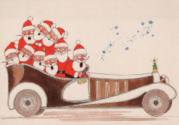 PAPÁ NOEL Feliz Año Navidad Vintage Tarjeta Postal CPSM #PBB112.ES - Santa Claus