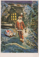 PAPÁ NOEL Feliz Año Navidad Vintage Tarjeta Postal CPSM #PAU534.ES - Santa Claus