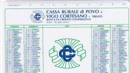 Calendarietto - Cassa Rurale Di Povo E Vigo Cortesano - Trento - Anno 1997 - Small : 1991-00