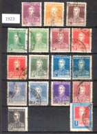 Argentine - 1923 Général San Martin - 17 Timbres - Oblitérés