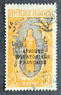 FRCG098U1 - Bakalois Woman Overprinted AEF - 50 C Used Stamp - Middle Congo - 1925 - Usati