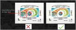 Egypt 2 Souvenir Sheet MNH 1996 Cairo Economic Summit Middle East & North Africa - Blurry Print Error - Neufs