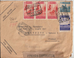 1943 - MAROC ESPAGNOL ! - ENVELOPPE RECOMMANDEE PAR AVION De TANGER Avec 2 CENSURES De MADRID + ALLEMANDE => CHAMBERY - Marocco Spagnolo