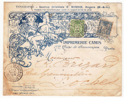 Lettre Imprimerie CAMIS  Art Deco. Angers Paris - 1898-1900 Sage (Type III)