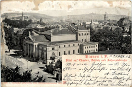 Plauen, Blick Auf Theater, Schloss Und Johanniskirche - Plauen