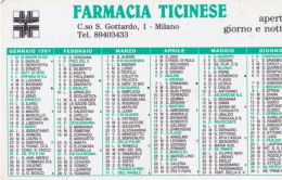 Calendarietto - Farmacia Ticinese - Milano - Anno 1997 - Tamaño Pequeño : 1991-00