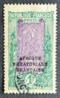 FRCG086U - Bakalois Woman Overprinted AEF - 1 F Used Stamp - Middle Congo - 1924 - Gebraucht