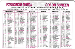 Calendarietto - Fotoincisione Grafica - Color Screen - Carpi - Modena - Anno 1997 - Formato Piccolo : 1991-00