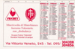 Calendarietto - FRATRES - Misericordia Di Misterbianco - Catania - Anno 1997 - Formato Piccolo : 1991-00