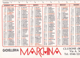 Calendarietto - Gioielleria Marchina - Clusone - Bergamo - Anno 1997 - Petit Format : 1991-00