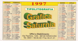 Calendarietto - Grafica Saturnia - Siracusa - Anno 1997 - Tamaño Pequeño : 1991-00