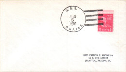 USA ETATS UNIS PLI DU NAVIRE U S S BRAINE 1951 - Storia Postale