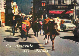 Animaux - Vaches - La Descente Des Reines à L'automne - Automobiles - Bar Tabac - CPM - Voir Scans Recto-Verso - Kühe