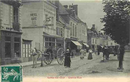 41 - Selles Sur Cher - Grande Rue - Animée - Attelage De Chevaux - CPA - Voir Scans Recto-Verso - Selles Sur Cher