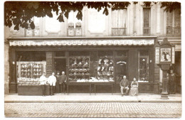 Devanture De Coiffure-parfumerie-chapellerie . Carte Photo Animée Non Située - Magasins