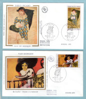 FDC France 1975 - Europa 1975 - YT 1840 Et 1841 - Picasso Van Dongen - Paris (soie) - 1970-1979