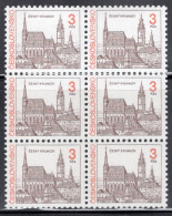 Czechoslovakia 1992 Block Of Six Stamps From Set Issued To Celebrate Architecture In Unmounted Mint - Usados