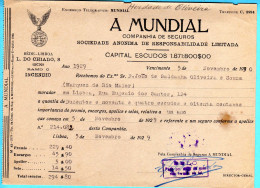 COMPANHIA DE SEGUROS A MUNDIAL - Lettres & Documents