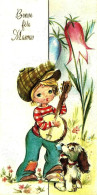 *CPM - Bonne Fête Maman - Carte Double -  Enfant Au Banjo, Chien - Mother's Day