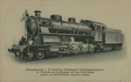 Schmalspurige 1 D - Zwilling Heissdampf-Güterzuglokomotive Für Java (Holl. Indien) - Hanomag - Eisenbahnen