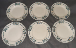 6 Assiettes Plates Des Grands établissements Céramiques De ST AMAND, Modèle 6525 Série 2. Diamètre 22,5cm. - Borden