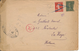 ENVELOPPE 1918 WWI - OUVERT MILITAIRE  - TO LA HAYE ( 'S GRAVENHAGE ) CONTROLE POSTAL MILITAIRE - Covers & Documents