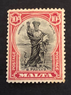 MALTA  SG 172   10s  Black And Carmine  MNH**  CV £65 - Malte (...-1964)