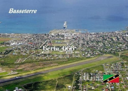 Saint Kitts Basseterre Aerial View Runway New Postcard - Saint Kitts And Nevis