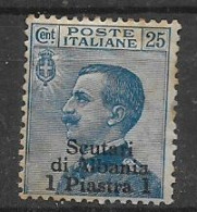 REGNO D'ITALIA LEVANTE  1909-1911 SCUTARI D'ALBANIA FRANCOBOLLI SOPRASTAMPATI SASS. 4  MLH   VF - Europa- Und Asienämter