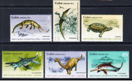 2013 Cuba Gigantic Reptiles Dinosaurs Turtles Complete Set Of 6 MNH - Unused Stamps